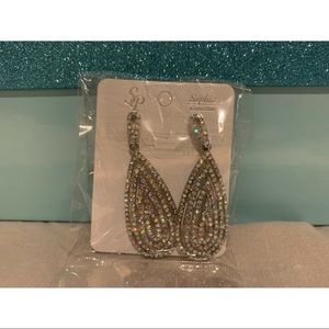 Silver teardrop earrings; brand new never worn